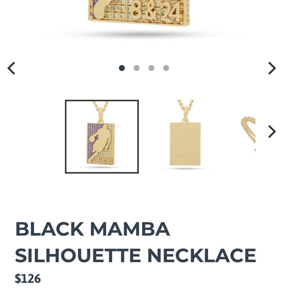 Brand New With Tags King Ice Kobe Bryant Black Mamba silhouette Necklace - Picture 10 of 11